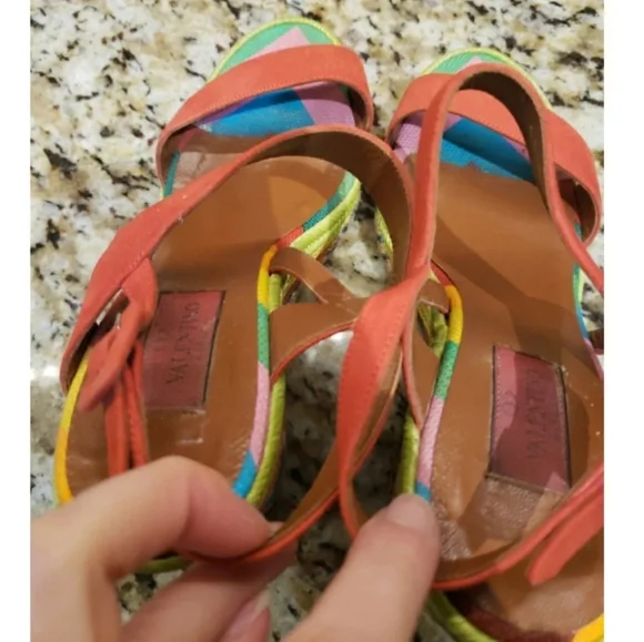 Valentino Colorful Wedge Sandals - Picture 8 of 10
